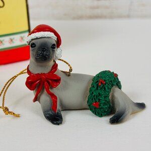 Silver Deer Tom Rubel Christmas Animals Seal Ornament